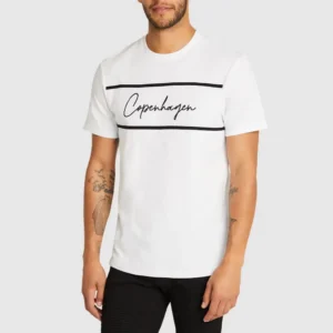 تیشرت مردانه گرافیکی Connor مدل Copenhagen تصویر استایل سفید
